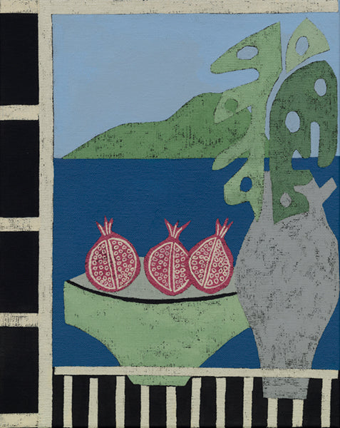 View from Rhodes and Philodendron - Original Painting SOLD